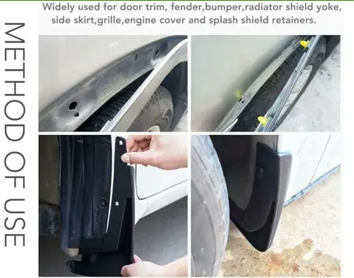 100 universal automotive fastening clips, suitable for Toyota, Ford, Honda, Smart Fortwo and Forfour models.