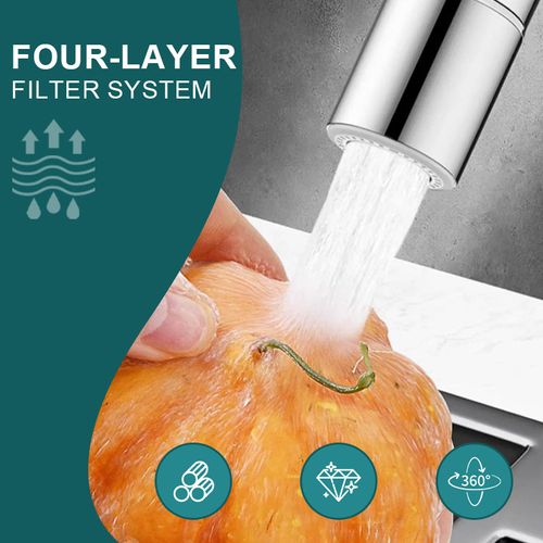 360° rotating kitchen faucet with pressure boosting function and aerator. (Buy one, get one free)