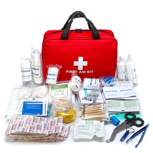 Red First Aid Kit, Empty Travel Rescue Bag, First Aid Kit, First Aid Kit, First Aid Kit, Suitable for Cars, Homes, Offices, Kitchens, Sports, Outdoors (Red, with Folder)