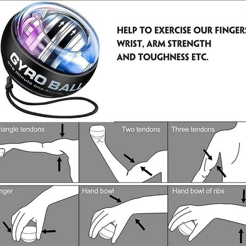 Wrist Strength Training Balls, Grip Balls, And Fitness Gyroscope Balls Are Used by Young People to Stress And for Muscle Workouts, Focusing on Hand Strength Training