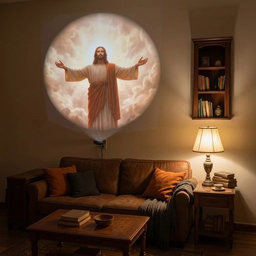 Buy Jesus Projection Night Light - 6 Sacred Patterns USB Lamp | Faith Home Decor