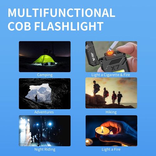 Rechargeable Lighter with COB Light & Keychain