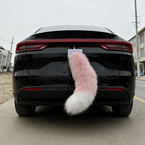 Remote Control Electric Car Tail, Rechargeable 3 Modes with Voice & Vibration Wagging, Cute Fuzzy Wagging Moving Tail for Car Exterior Decoration