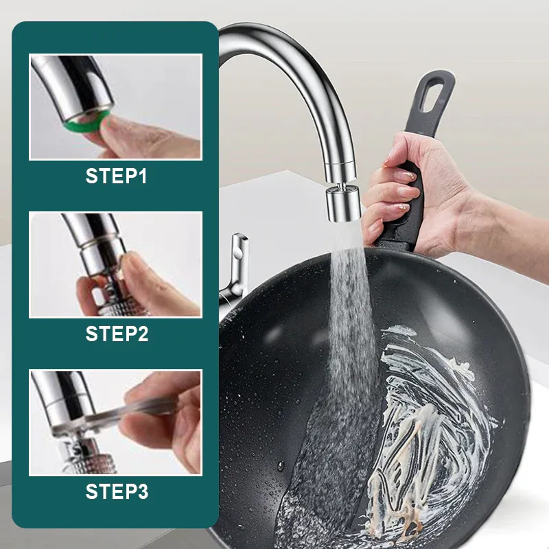 360° rotating kitchen faucet with pressure boosting function and aerator. (Buy one, get one free)