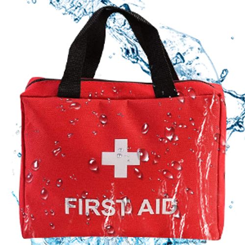 Red First Aid Kit, Empty Travel Rescue Bag, First Aid Kit, First Aid Kit, First Aid Kit, Suitable for Cars, Homes, Offices, Kitchens, Sports, Outdoors (Red, with Folder)