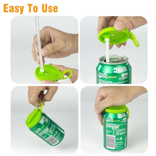 Soda Can Lids with Straw