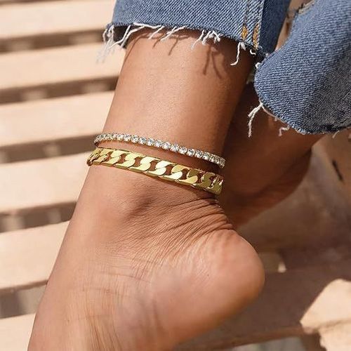 2pcs！14k Chunky Link Anklets