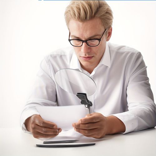 5-Power Magnifying Glass with 5.12-Inch Diameter Lens（2-in-1 Desktop Stand or Neck Wear）