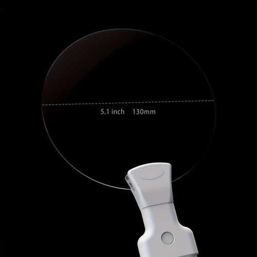 5-Power Magnifying Glass with 5.12-Inch Diameter Lens（2-in-1 Desktop Stand or Neck Wear）
