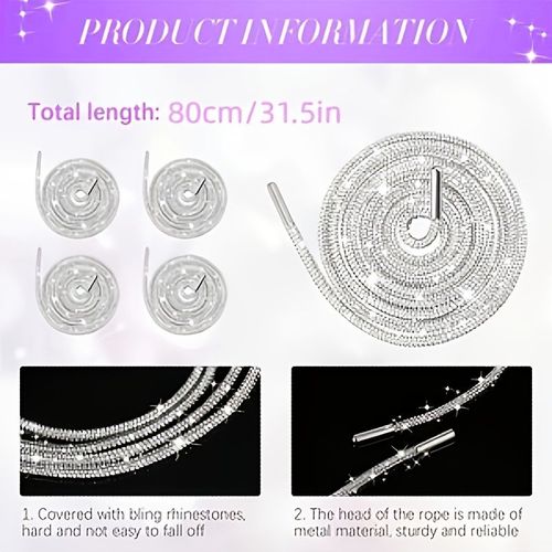 Shiny Rhinestone Shoelaces