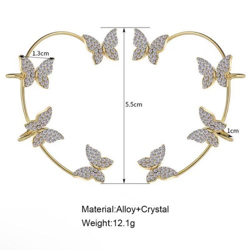 Zircon Golden Butterfly Earrings