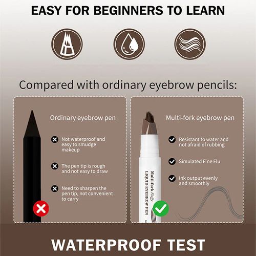 Buy one get one free Multi-Forkfluffy Liquid Eyebrow Pen(2 Packs Ash-black + Black-brown）