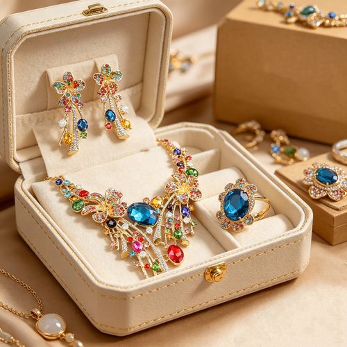 Floral Necklace and Earrings Set