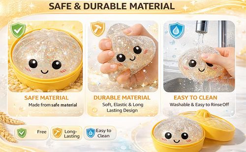 2 PACK！SGlitter Dumpling Squishy Steamer Squeeze Fun