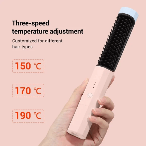 Portable Cordless Hair Straightening Brush