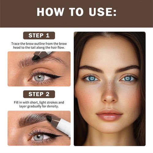 Buy one get one free Multi-Forkfluffy Liquid Eyebrow Pen(2 Packs Ash-black + Black-brown）