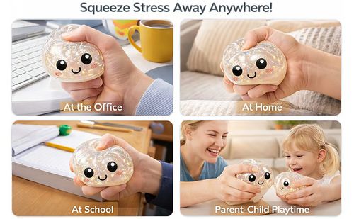 2 PACK！SGlitter Dumpling Squishy Steamer Squeeze Fun