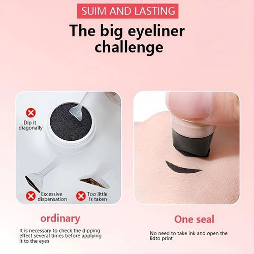 2 Packs black +brown！Rotating Dual-Ended Eyeliner Pen & Wing Stamp
