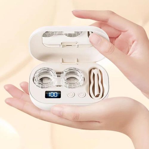 Rechargeable Ultrasonic Contact Lens Auto Cleaner Care Case USB Cleaning Mach