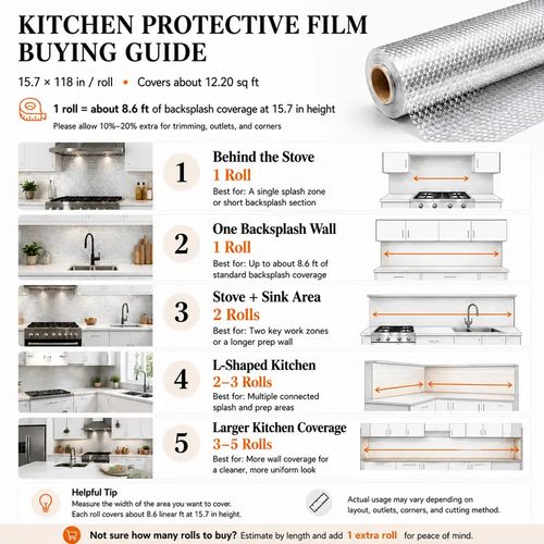 Self-Adhesive Aluminum Foil Kitchen Backsplash Wallpaper