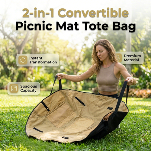 Convertible Picnic Mat Tote Bag
