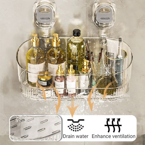 Suction Cup Storage Rack with Drain Hole