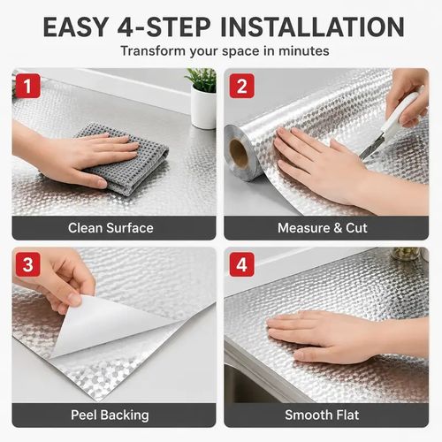Self-Adhesive Aluminum Foil Kitchen Backsplash Wallpaper