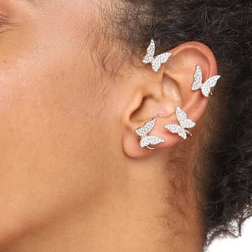 Zircon Golden Butterfly Earrings