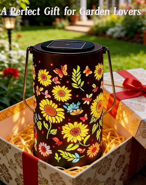 Colorful Sunflower GLanternlow Solar Garden