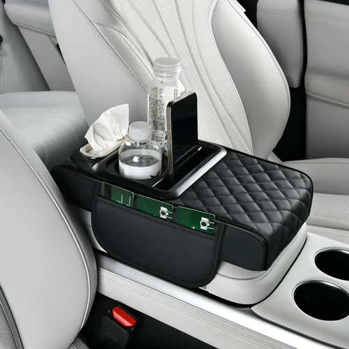 🔥Hot Seller🔥 COD！Car Armrest Box Riser, In-Car Armrest Box Pad, Tissue Box Storage Pouch, Cup Holder, Windshield Sticker