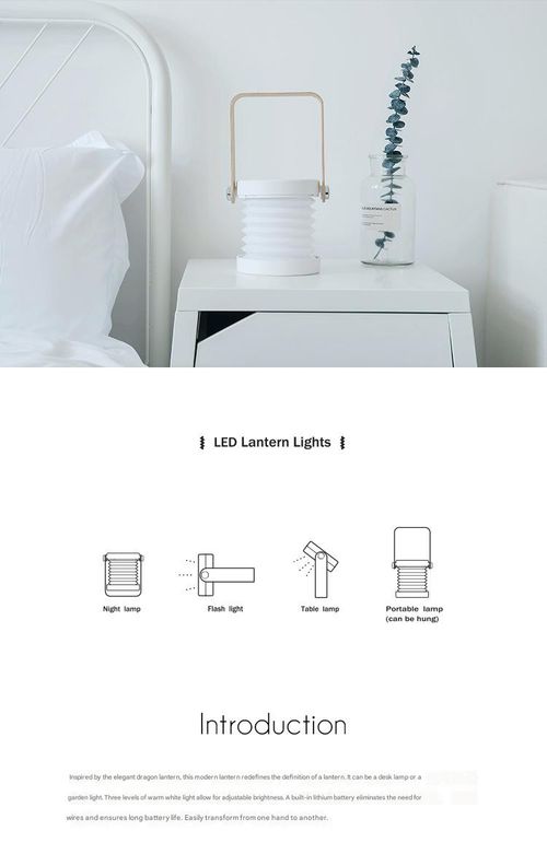 New White LED Lantern - Portable Eye-Caring Foldable Lamp | 2-in-1 Night Light & Desk Lamp, USB-Powered Novelty Home Ambiance Light for Gifting