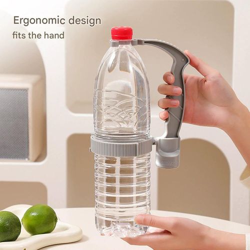 Gray Beverage & Condiment Handle - Portable Pour Spout with Precise Flow Control | Built-in Opener to Prevent Spills & Slippage While Pouring