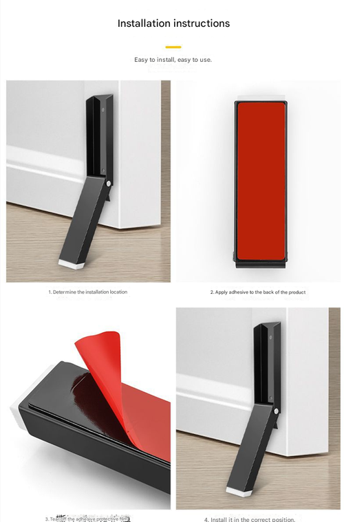Creative Foldable Door Stopper - No Tools Wall Saver, Auto-Lock for Slamming | Windproof, Matte Black Universal Door Jam (2025 Upgrade)