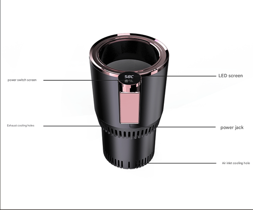 Portable Dark Amethyst Cup - 3-Minute Rapid Chiller | Heater for Car & Home | Dual-Use Travel Thermo Mug w Cord-Free Operatio