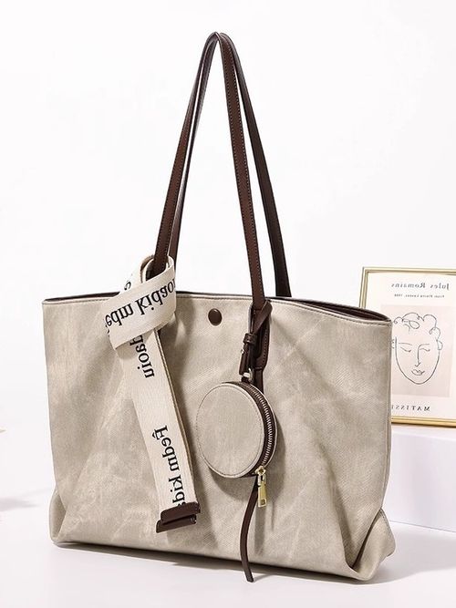 2025 Retro Print Tote Bag - Fashion-Forward Work & Commute Essential, Spacious Designer Handbag with Vintage Flair