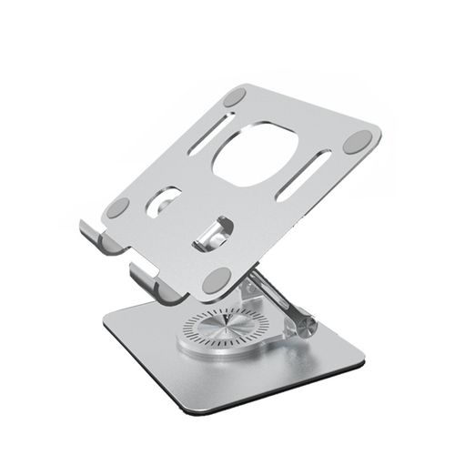 360° Rotating Aluminum Stand - Multi-Angle Foldable Holder for Phone | Tablet | Laptop, Space-Saving Desk Mount (Matte Black)
