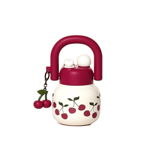 800ml Sakura Pattern Plastic Cup - Double Compartment Fashion Water Bottle with Handle | Giant  Pattern Water Bottle for School and Gym
