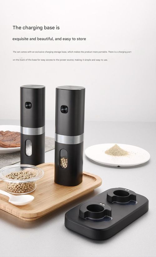 Electric Pepper & Salt Grinder Mill - One-Touch Automatic Grinding with Adjustable Coarseness | Rechargeable for Fresh Peppercorns, Salt & Spices
