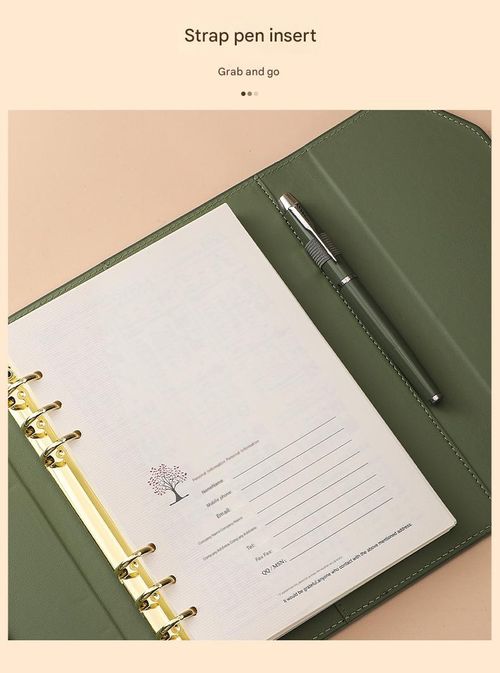 Matcha Green Business Notebook Set - A6 Loose-Leaf Premium Gift Box | High-end executive notebook, stylish diary, perfect for office use and gift giving