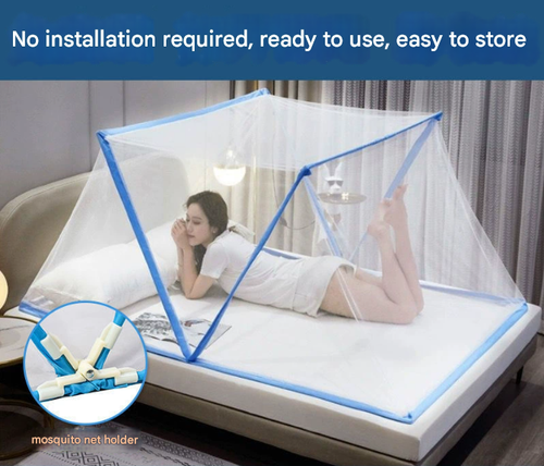 No-Assembly Mosquito Net – Portable Flip-Top Design for Bed, Travel & Dorm Use