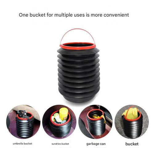 4L MagicFold Bucket | Multi-Use Trash | Storage Bin w | Carry Handle (Car-Camping-Emergency Kit)