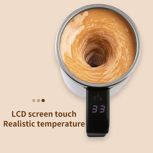 White 380ml Automatic Stirring Cup - Electric Portable Coffee & Smoothie Mug | Fitness-Specific Protein Shaker with Auto-Mix Function for Home Use