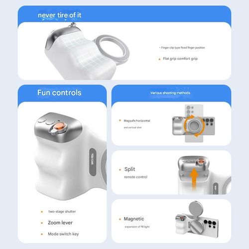 Magnetic camera handle for mobile phone, wireless Bluetooth camera, beauty and anti-shake
