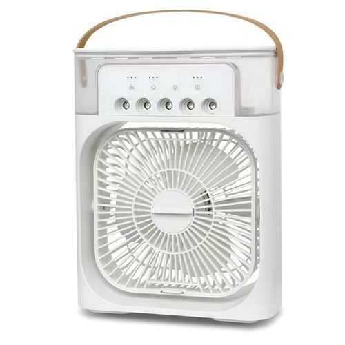 Summer air Cooling Humidifier Water air Cooler 3-in-1 Mini Portable Plastic Add Ice Fan With 7 Color Light（ Delivery in 3 days ）