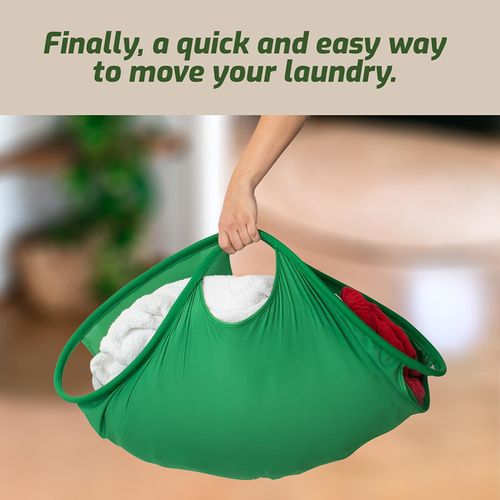 4-Hole Edged Green Collapsible Laundry Hamper - Efficient Pop-Up Clothes Storage Basket | Portable Laundry Bin for Easy Folding & Storage