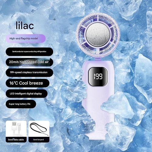 Industrial Turbo Fan - Violet Pro-Level Cooling w  3s Icy Blast & 199 Wind Speeds | USB-C Rechargeable Hurricane Force for Outdoor | Cross-Border