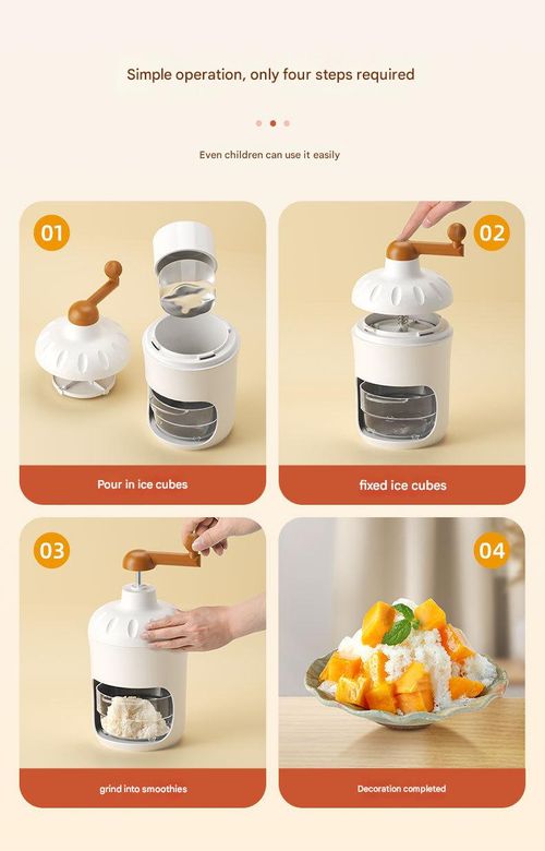 Portable Hand-Crank Ice Shaver - Compact Manual Snow Cone Maker for Home| Stalls | No-Electricity Needed