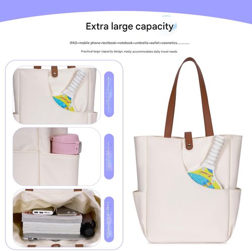 Water-Resistant Sports Duffel - White Multi-Compartment Bag w | Fiberglass Cricket & Tennis Sections | All-Weather Gear for  Travel & Training