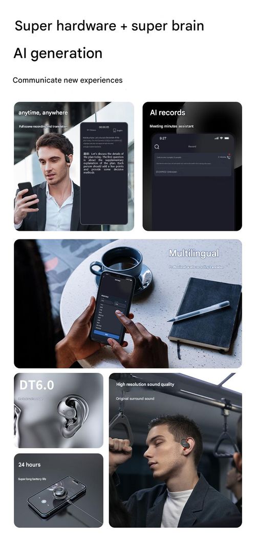Purple Hyundai HY-T26​​Pro AI Translator - Real-time simultaneous interpretation mode with wireless headphones for business travel and multilingual meetings