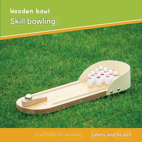 Kids' Wooden Mini Bowling Set - Creative Puzzle Toy for Parent-Child Interaction | Fun Desktop Game for Leisure & Stress Relief, Ingenious Design